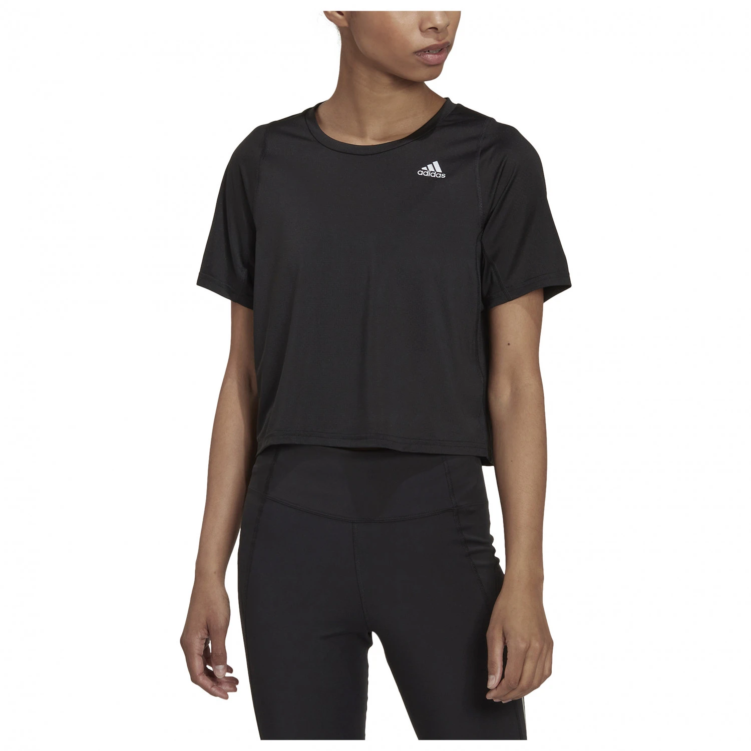 ADIDAS Women's Fast Crop Tee - Running Shirt 2 ADIDAS Women's Fast Crop Tee - Running Shirt - Image 2