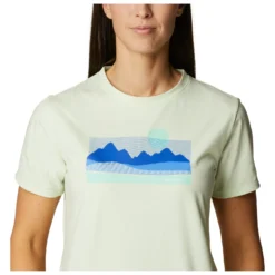 Columbia Women's Sun Trek S/S Graphic Tee - Sport Shirt -Outdoor Clothing Shop columbia womens sun trek s s graphic tee sport shirt detail 5