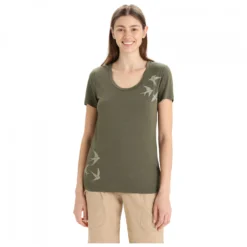 Icebreaker Women's Tech Lite II S/S Scoop Swarming Shapes - Merino Shirt -Outdoor Clothing Shop icebreaker womens tech lite ii s s scoop swarming shapes merino shirt detail 3